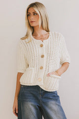Brenda Knit Cardigan in Ivory FINAL SALE