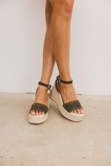 Pascha Wedge Sandal in Olive FINAL SALE