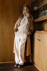 Malinda Mixed Media Top in Cream FINAL SALE