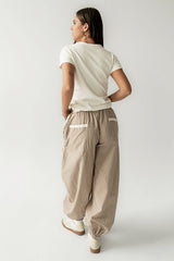 Emory Striped Baggy Pants in Mocha FINAL SALE