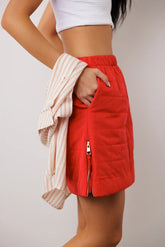 Sarah Quilted Mini Skirt in Red FINAL SALE