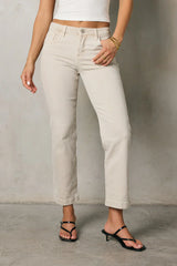 Nyla Straight Leg Jeans in Beige FINAL SALE
