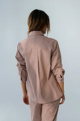 Hailey Striped Button Up in Mauve