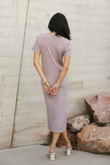 Emmie Ribbed Midi Dress in Lavender FINAL SALE