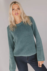 Aveline Knit Sweater in Teal FINAL SALE