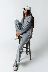 Kourtney Waffle Knit Pants in Grey