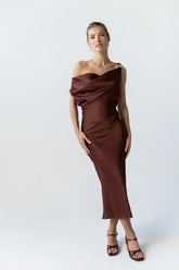 Marcella Satin Midi Dress