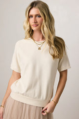 Pauly Short Sleeve Top in Cream
