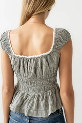 Naya Gingham Tank Top in Black