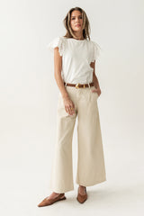 Jannah Wide Leg Pants in Ecru