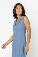 Noah Midi Dress in Blue