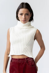 Timothy Sleeveless Sweater in Ivory
