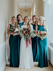 Gogerous Scoop Neck Mermaid Sleeveless Floor Length Long Bridesmaid Dresses