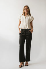 Lizette Pleated Blouse in Cream