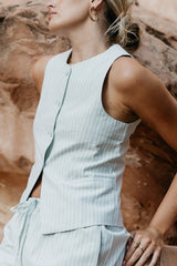 Rosa Striped Vest in Green