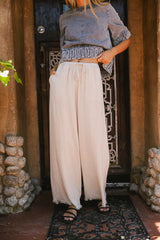 Tatum Woven Pants in Oatmeal FINAL SALE