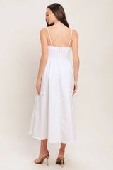 CLOUD PETAL WHITE DENIM MIDI DRESS FINAL SALE