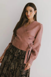 Addie Wrap Cardigan in Rose FINAL SALE