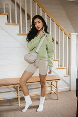 Alyssa Half Zip in Sage FINAL SALE