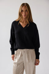 Adella Knit Sweater in Black FINAL SALE