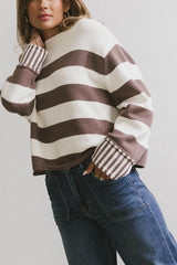 Helena Striped Sweater in Brown FINAL SALE