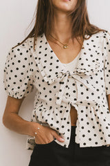 Nova Polka Dot Peplum Top FINAL SALE