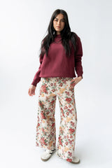 Marie Oversized Sweatshirt in Burgundy