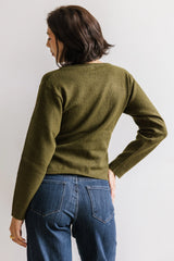 Jerzey Asymmetrical Sweater in Olive FINAL SALE