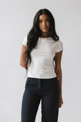 Paula Cowl Neck Top in White