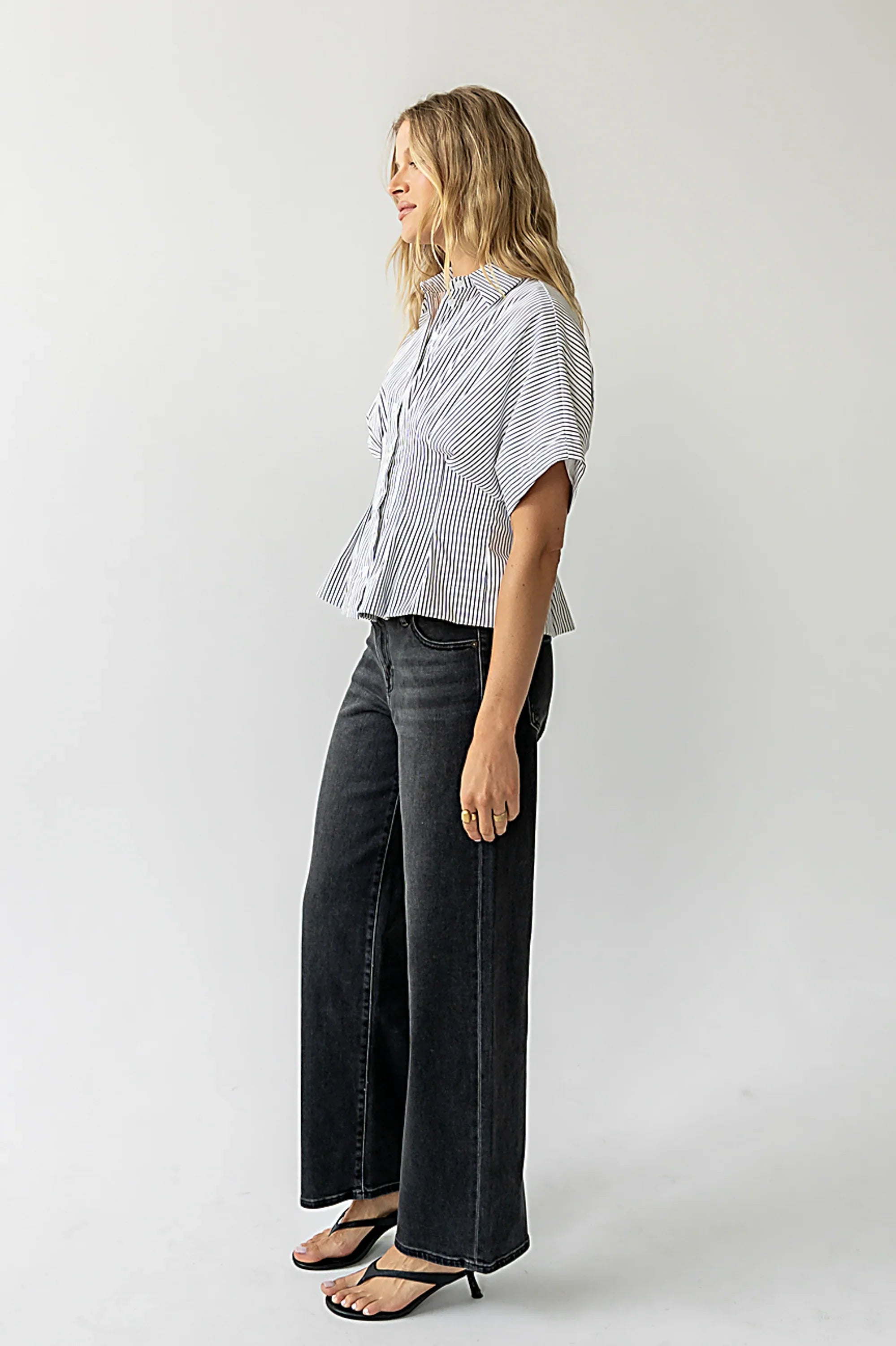 Alec Striped Blouse in White