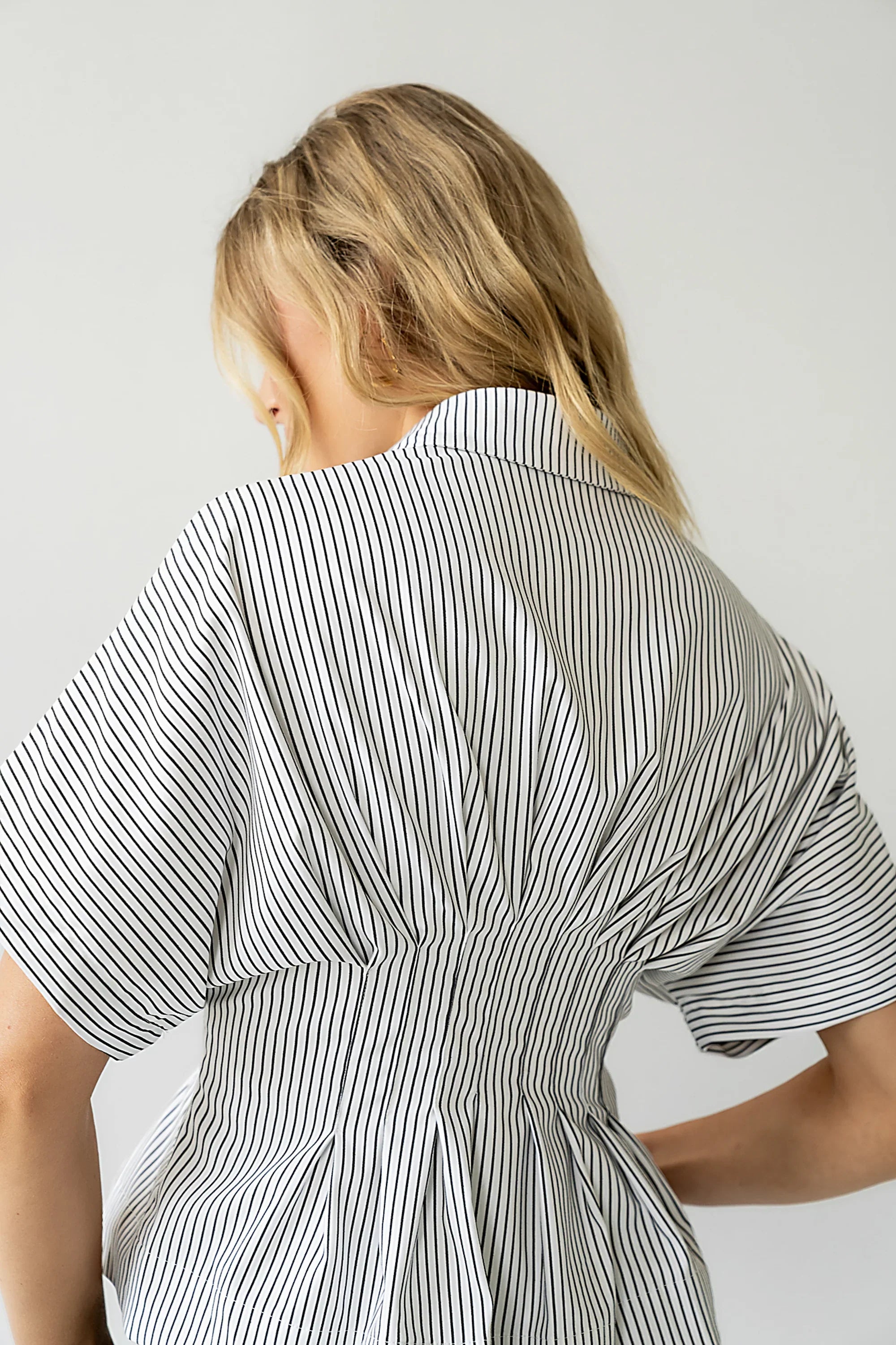 Alec Striped Blouse in White