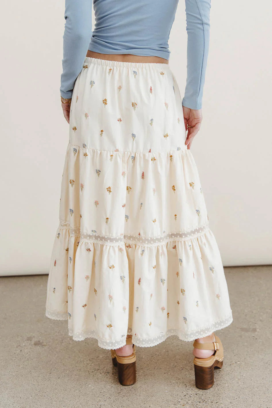 Sicilie Embroidered Floral Skirt FINAL SALE