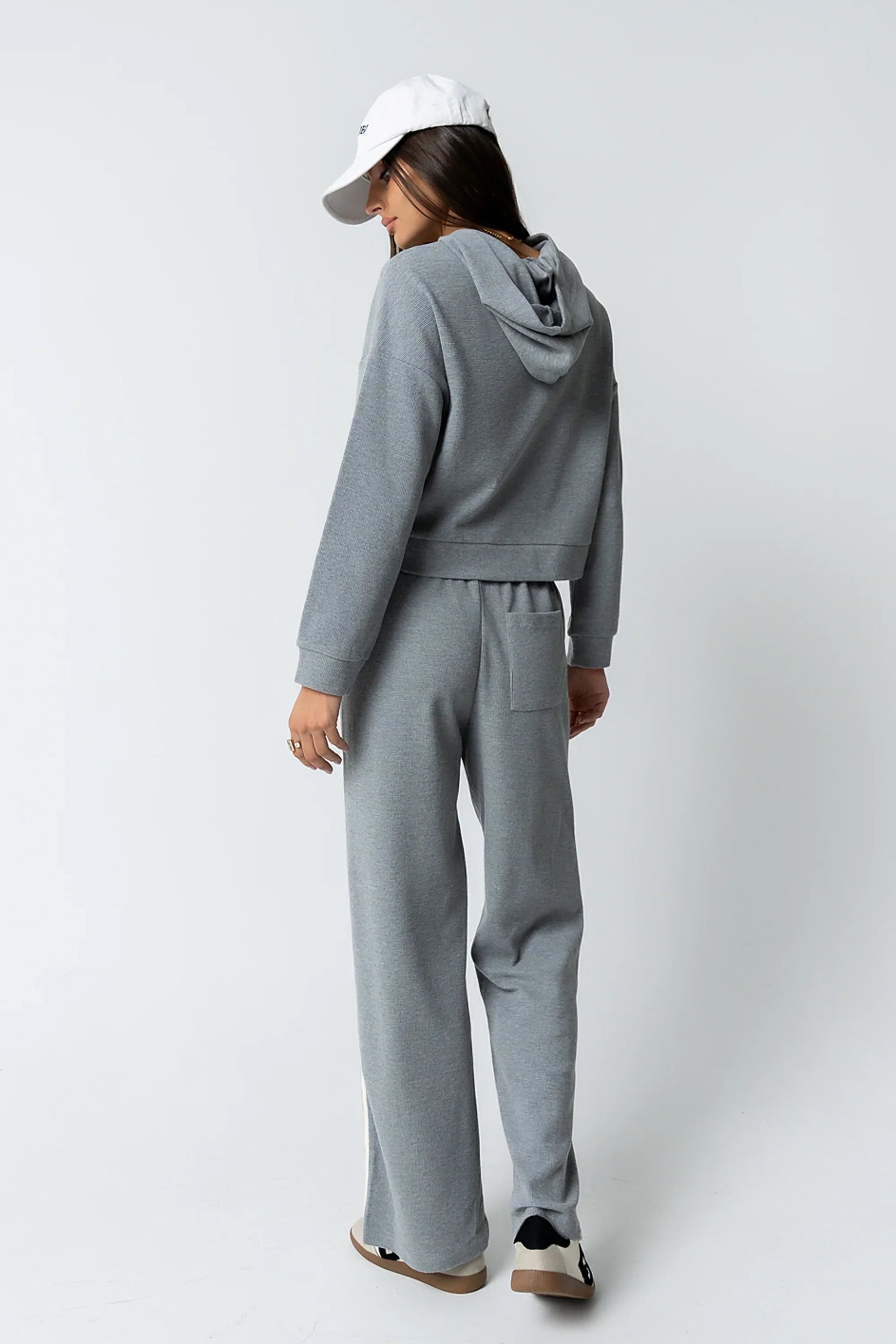 Kourtney Waffle Knit Pants in Grey