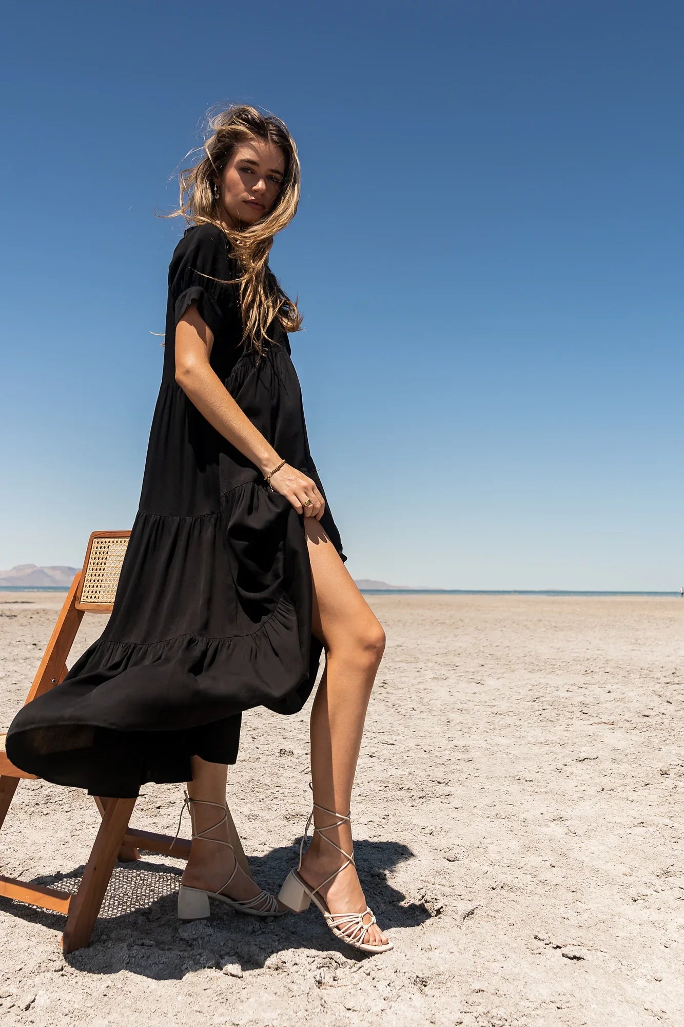 Amanda Tiered Dress in Black FINAL SALE