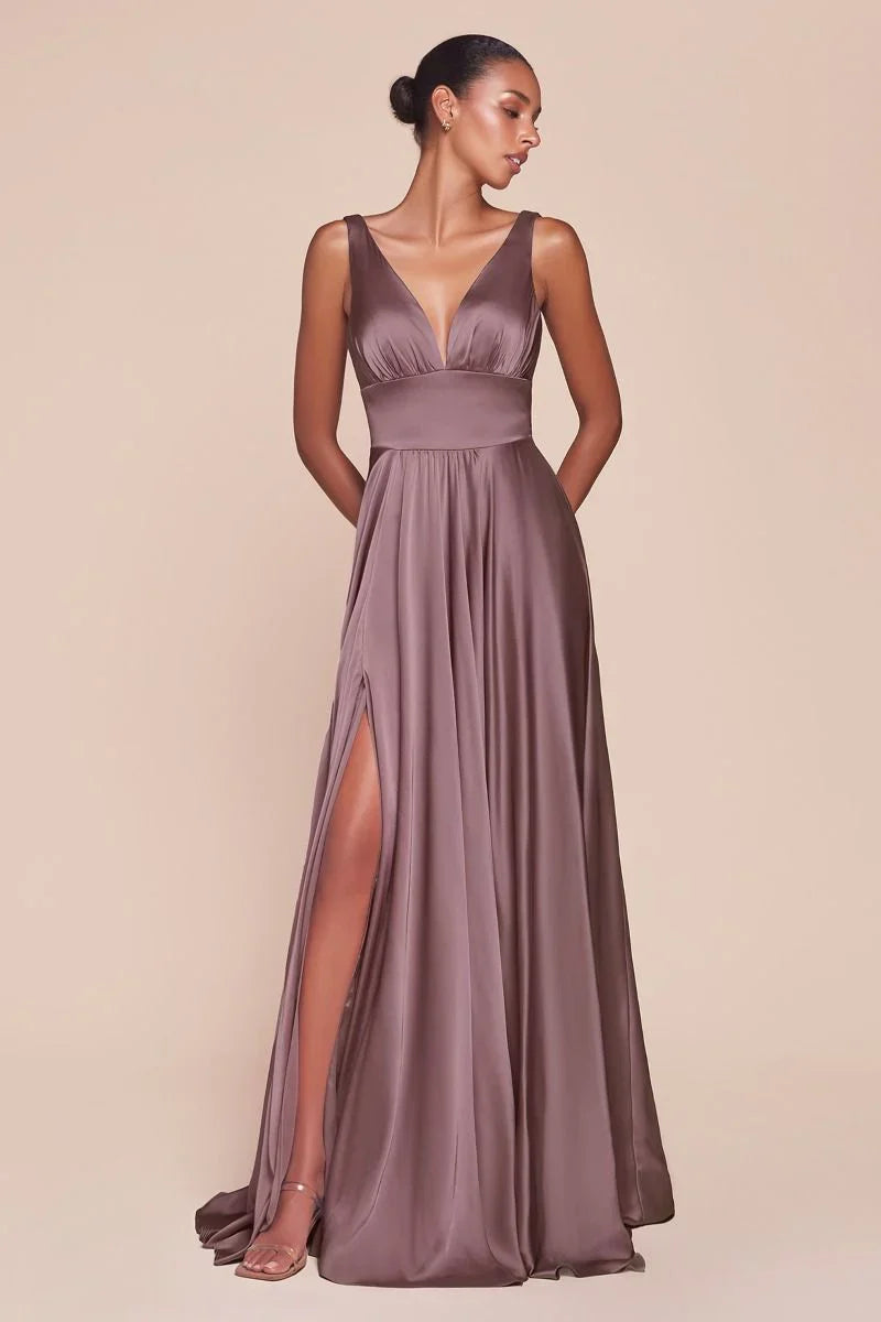 Kinsley Gown Soft Satin A line Dress