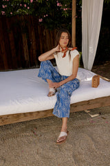 Alanna Embroidered Pants in Blue FINAL SALE