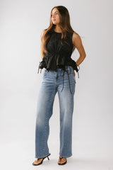 Miranda Textured Blouse in Black FINAL SALE