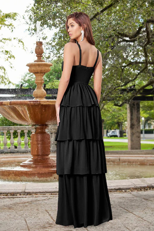 Miriam Tiered Maxi Dress Black