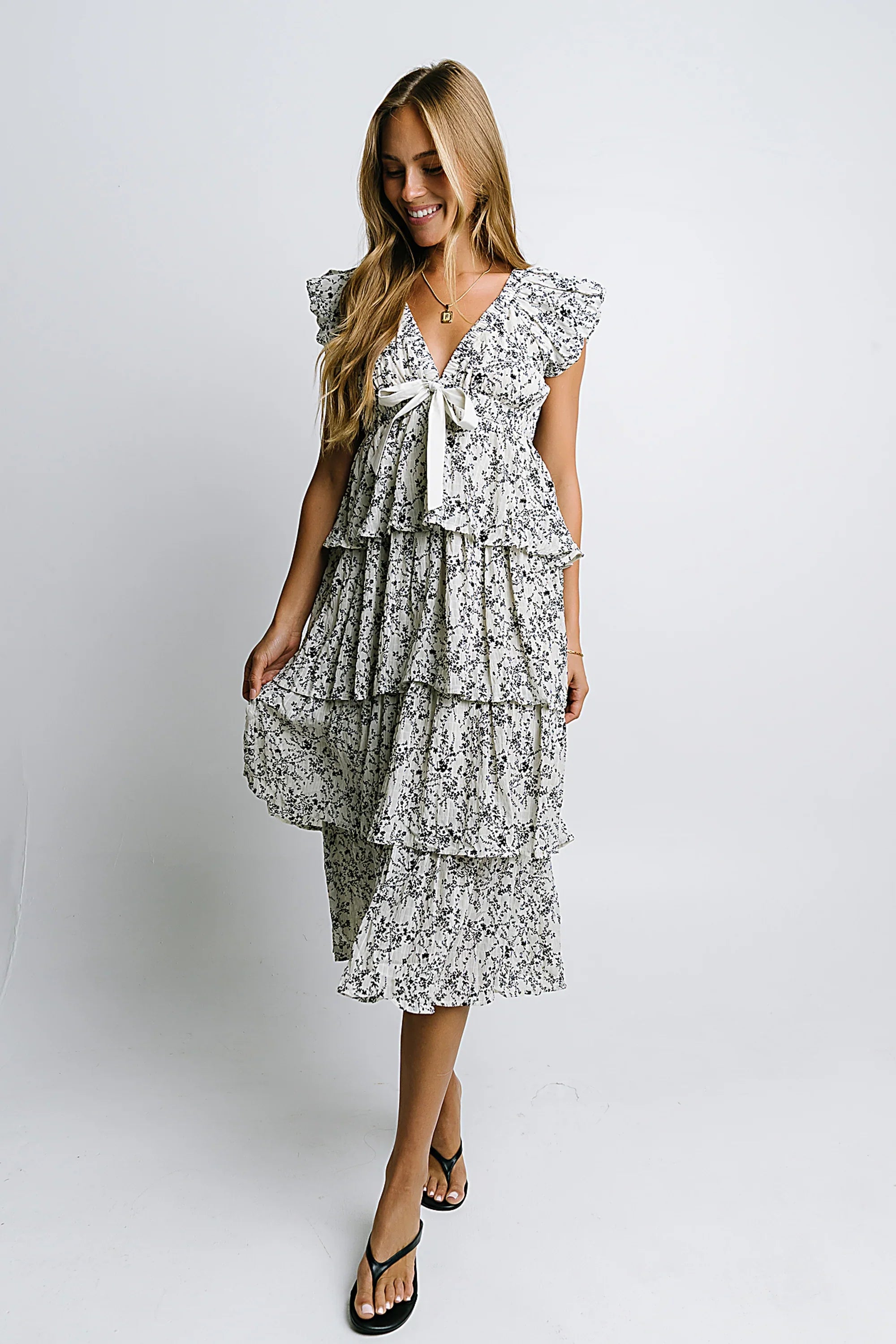 River Ruffle Midi Dress