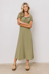 Maddox Midi Dress in Sage FINAL SALE