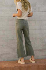 Charlie Distressed Jeans in Army Green FINAL SALE