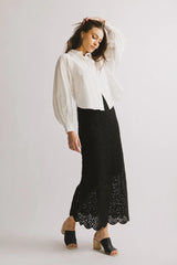 Nanet Crocheted Maxi Skirt in Black FINAL SALE