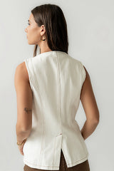 Hudson Denim Vest in White FINAL SALE