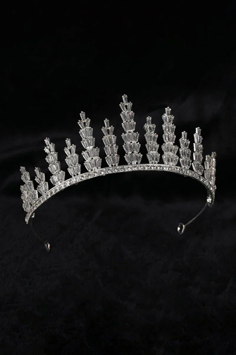Silver Crystal Tiara For Women