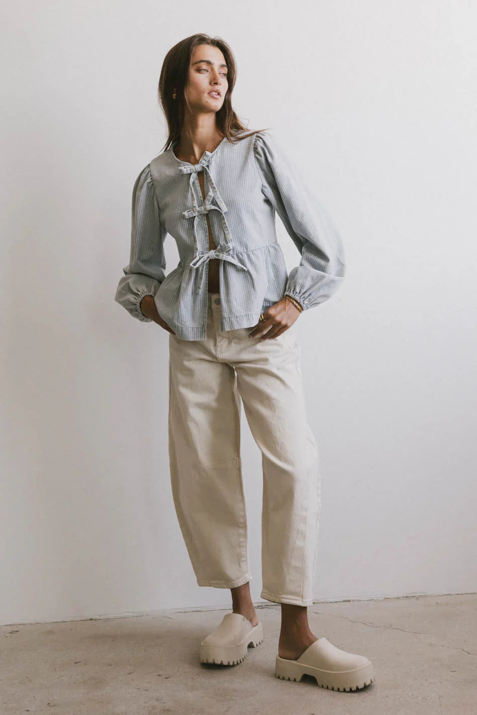 Lex Barrel Jeans in Ivory FINAL SALE
