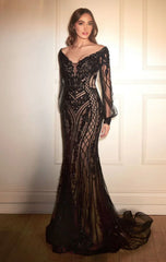 LEIGHTON GOWN LONG SLEEVE MERMAID GOWN