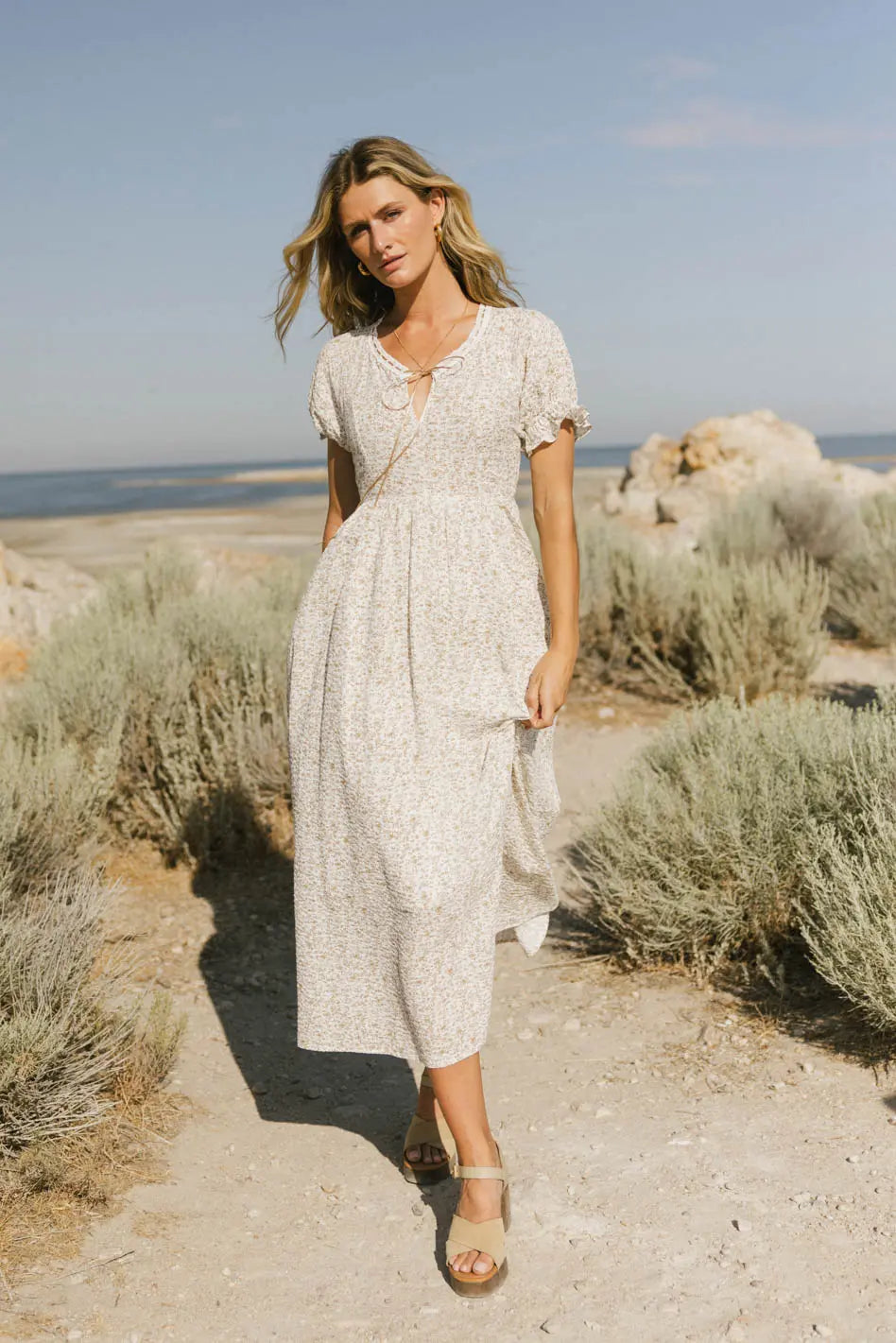 Metzli Ribbon Trim Maxi Dress FINAL SALE