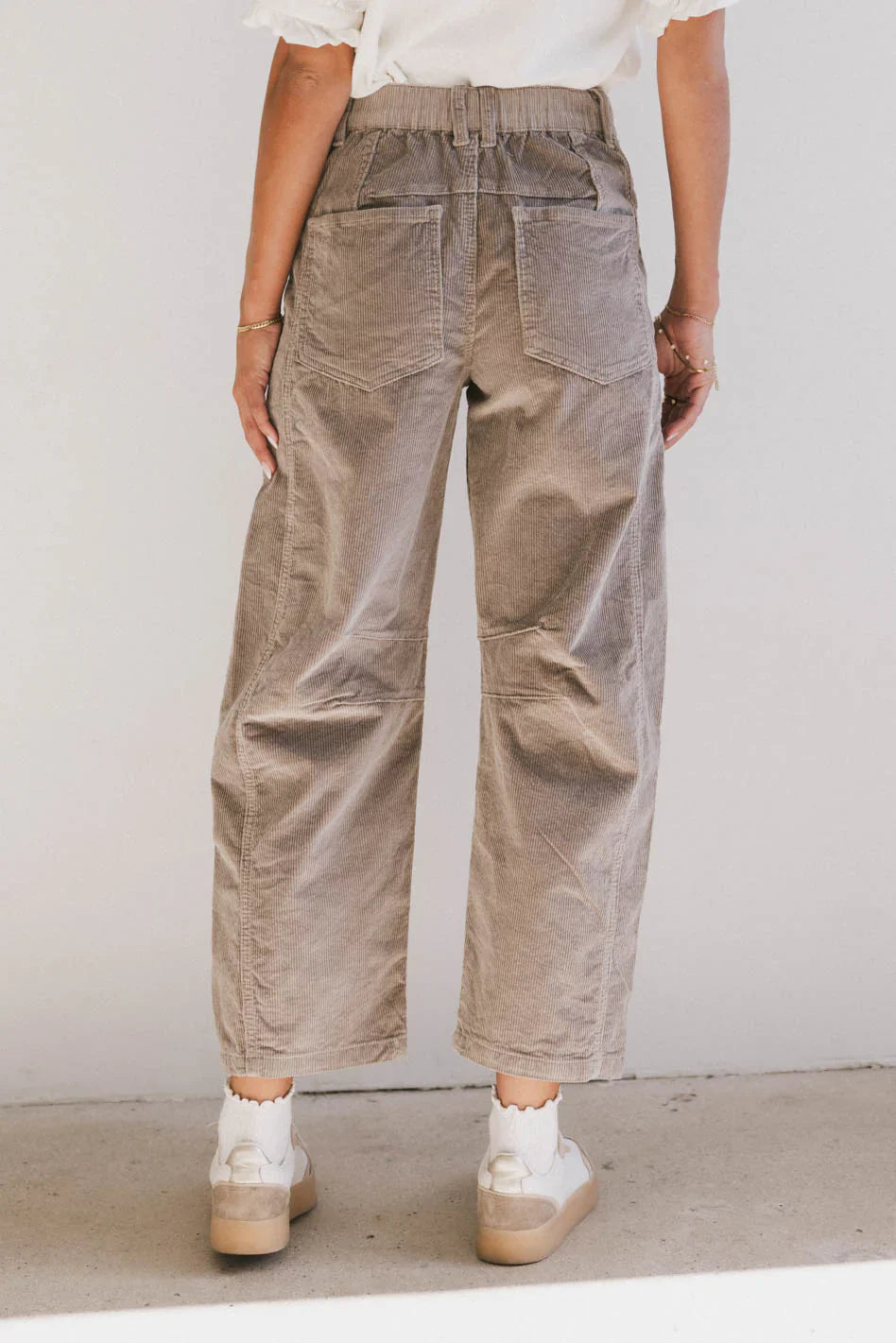 Lisette Barrel Jean in Tan Courduroy FINAL SALE