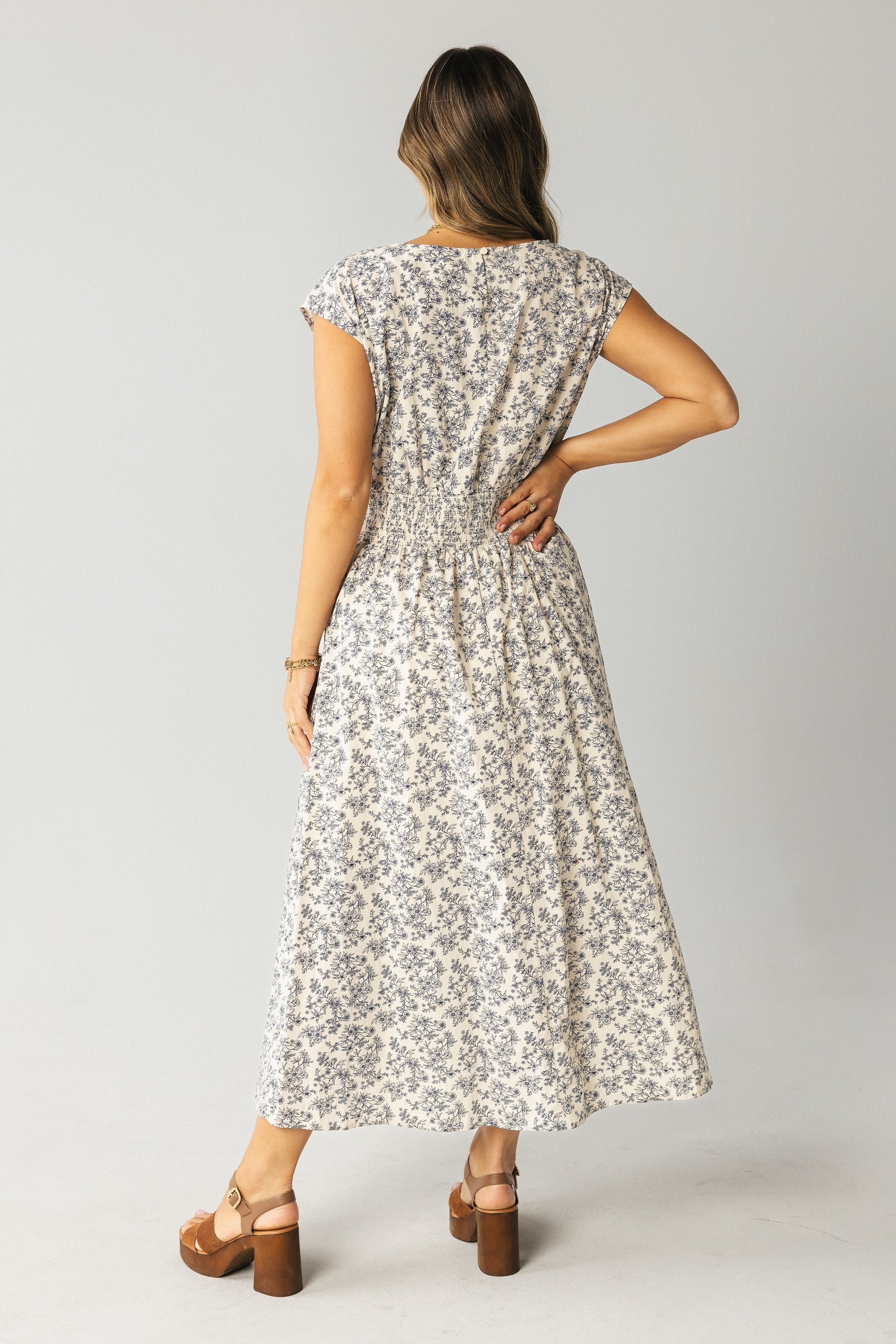 Heather Floral Maxi Dress in Blue FINAL SALE