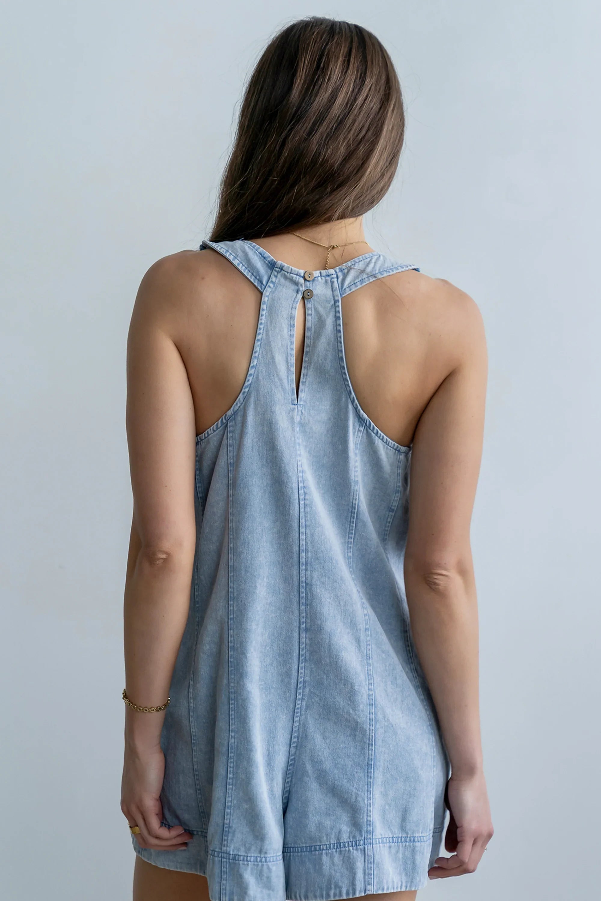 Trina Denim Romper